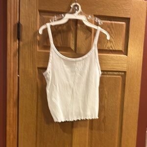 Old Navy White Ribbed Crop Camisole